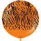 60cm Safari Tiger N Jumbo Latex Balloon - Orange (Print: Black)
