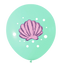 Set of 12 Assorted 30cm Latex Balloons with Mermaid Print
