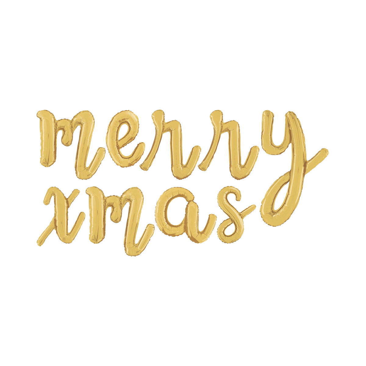 Foil Balloon Cursive Merry Xmas Gold