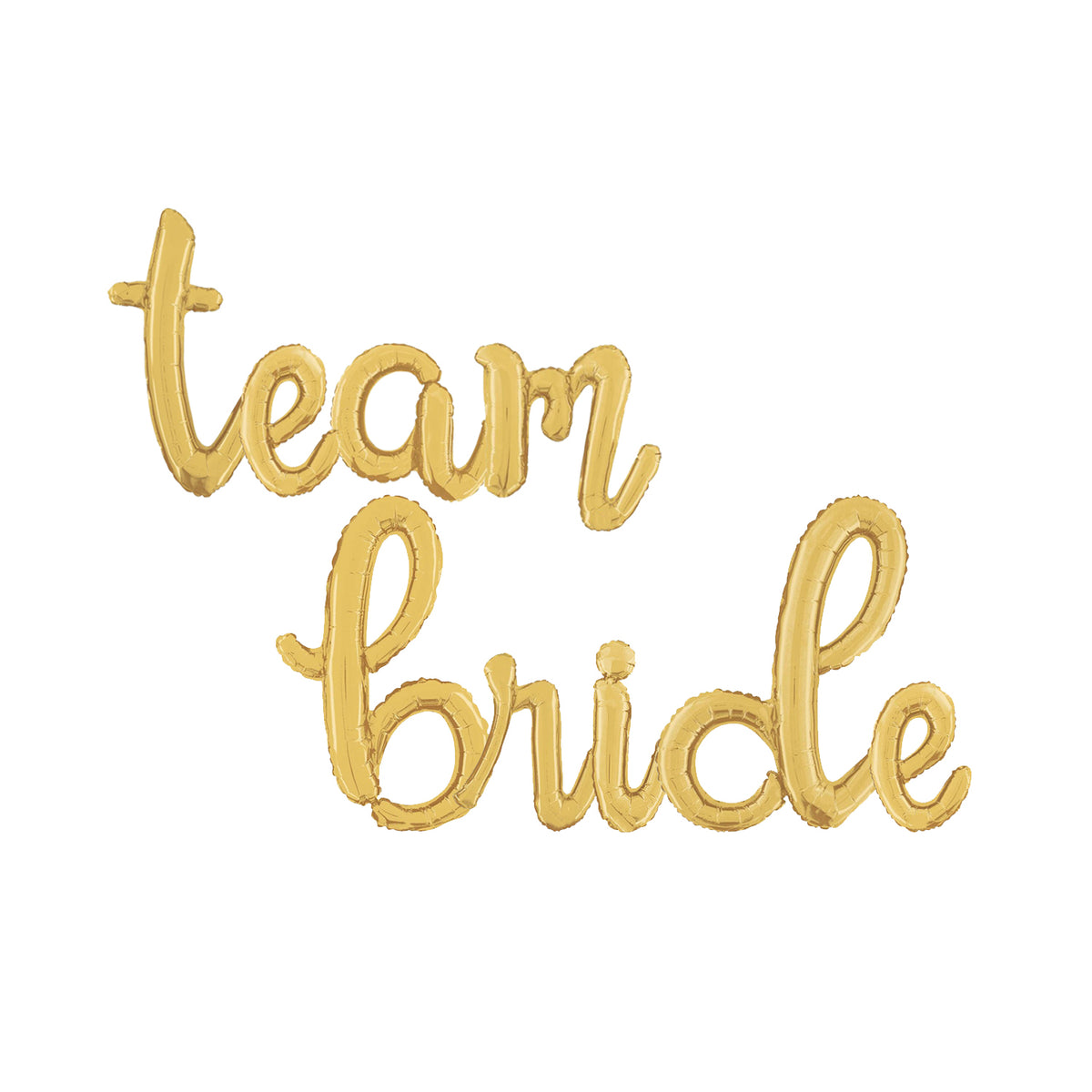 Foil Balloons Cursive Script Team Bride Gold
