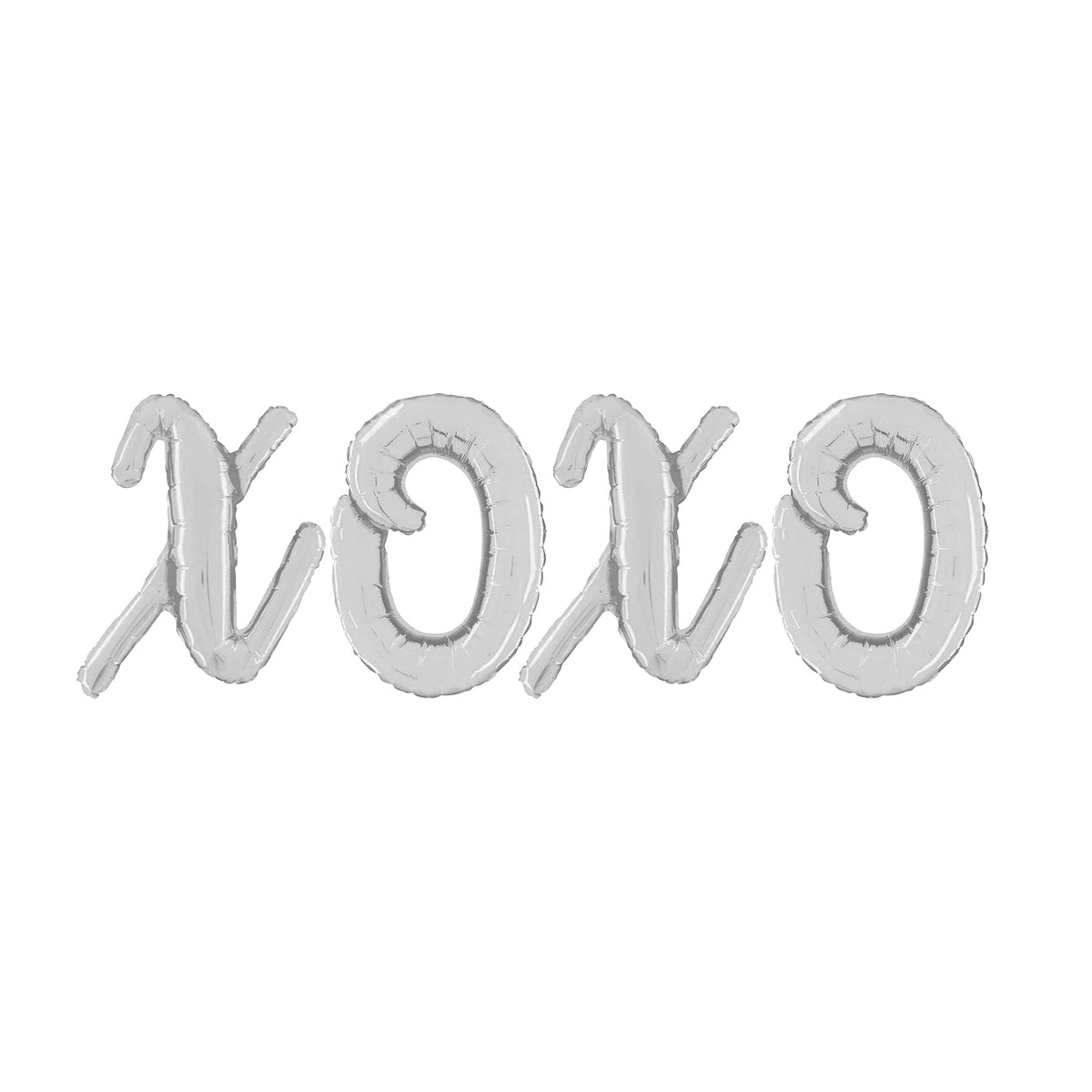 XOXO Silver Cursive Foil Balloons