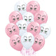 Set of 12 Assorted 30cm Latex Balloons with Cat Print BLS20223
