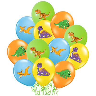 Set of 12 Assorted 30cm Latex Balloons Dinosaur Print Color BLS20222 Balloons Shop
