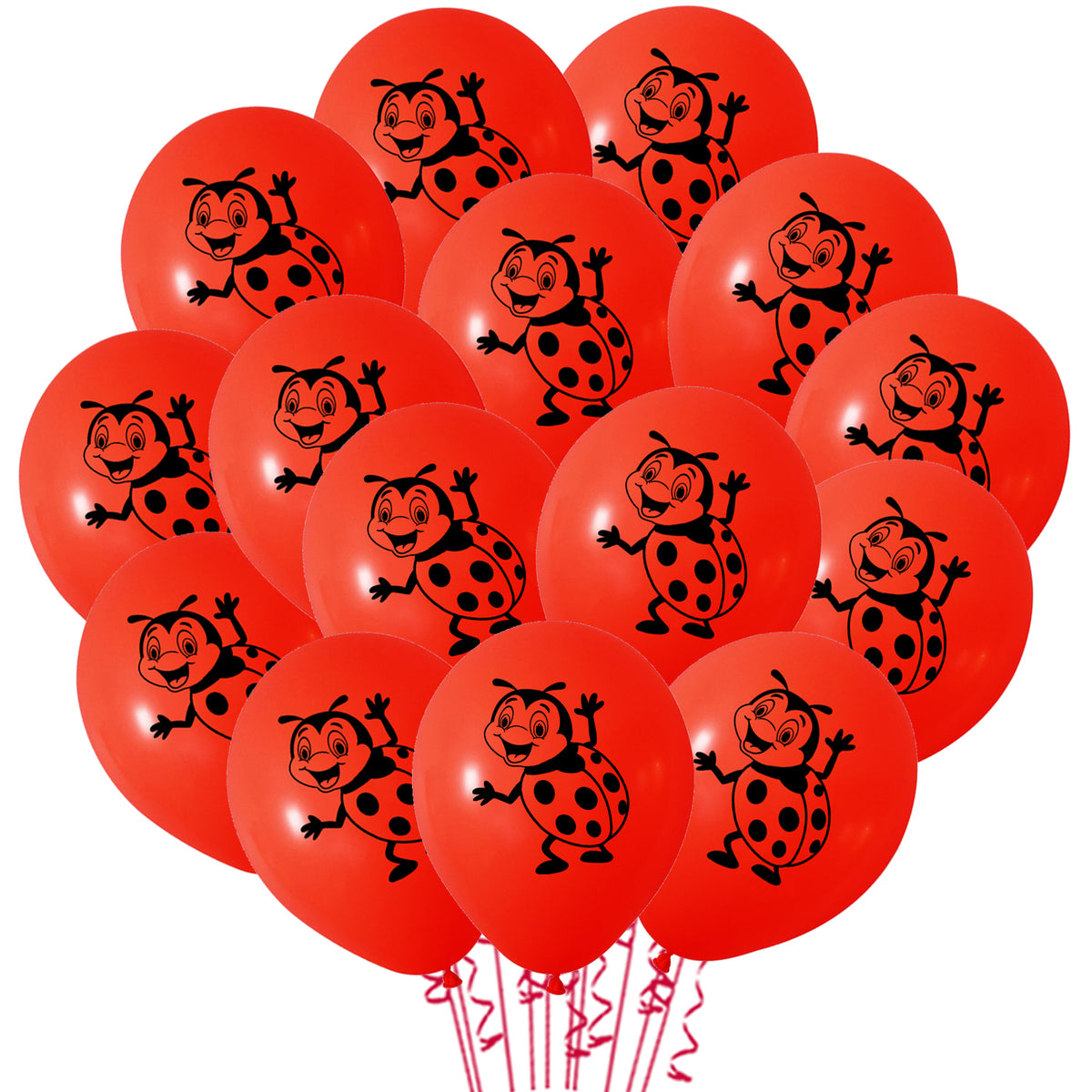 Set 30 Ladybug Print Latex Balloons 30cm