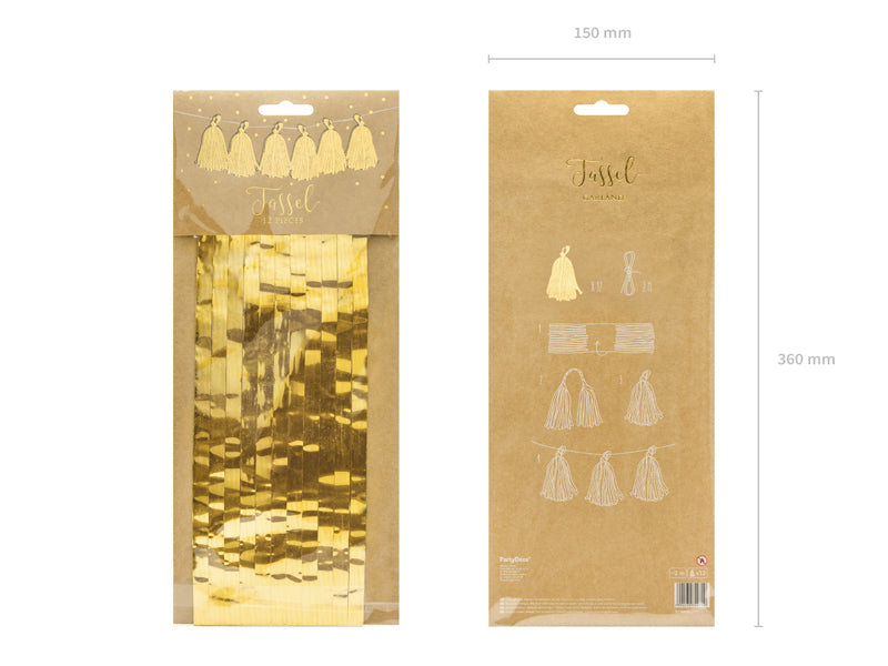 Decorative Gold Garland 12 Tassels/2m PDC1034