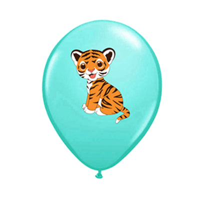 SET 12 Latex Balloons 30cm Assorted with Jungle Animal Print BLS20221