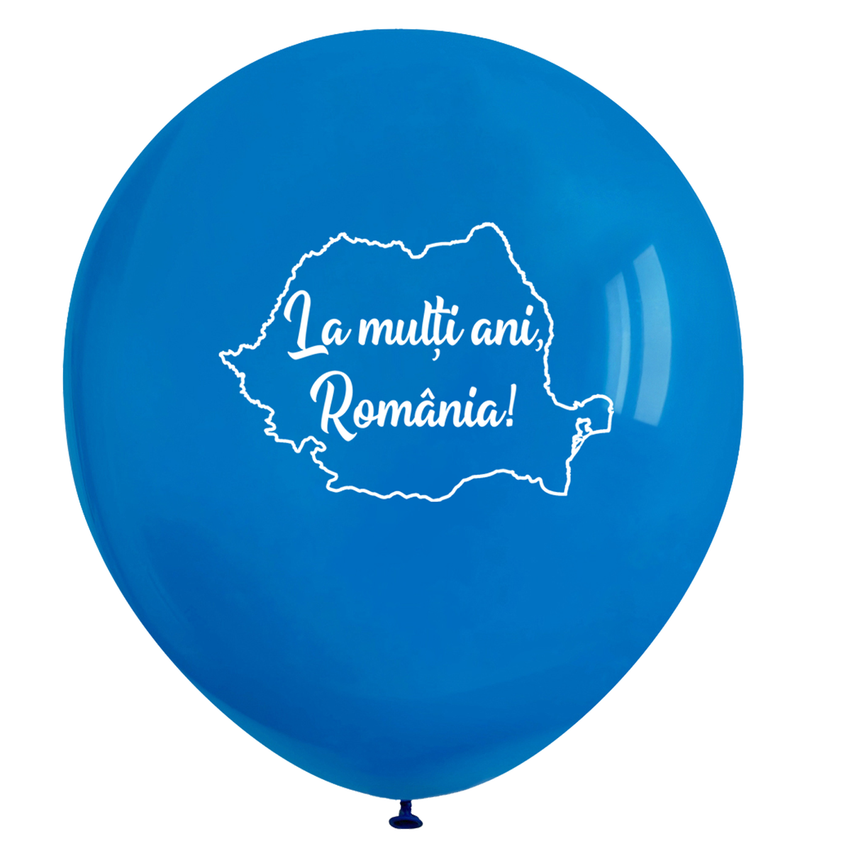 Set of 100 Tricolor Balloons "Happy Birthday Romania" and 100 Sticks and Plastic Rosettes