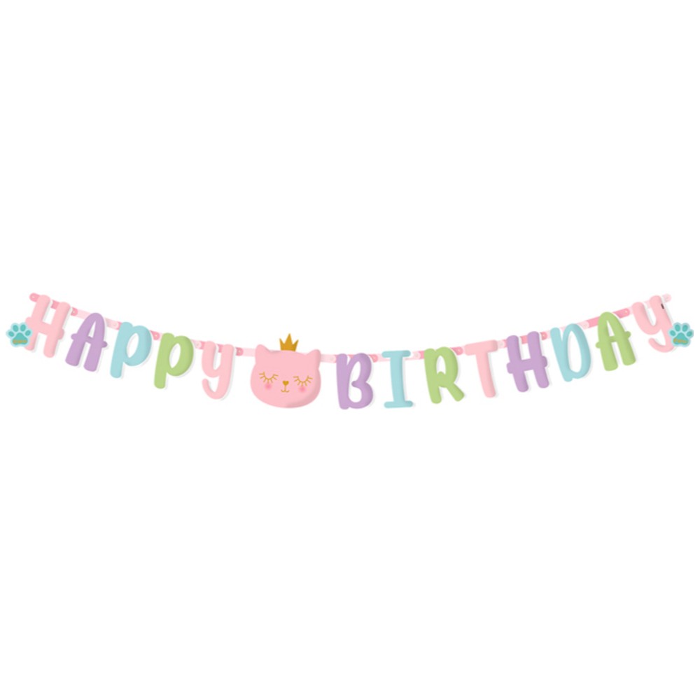 Banner Happy Birthday Kittens 200cm Grabo