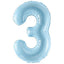 Foil Balloon Number 3 Blue 86 cm