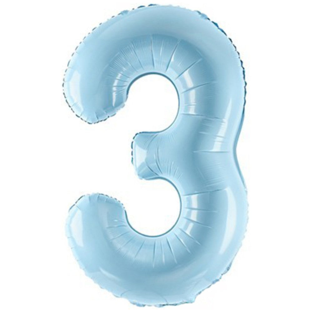 Foil Balloon Number 3 Blue 86 cm