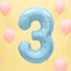 Foil Balloon Number 3 Blue 86 cm