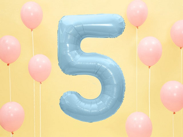 Foil Balloon Number 5 Blue 86 cm