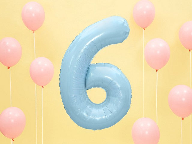 Foil Balloon Number 6 Blue 86 cm
