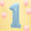 Pastel Blue number 1 foil balloon 86 cm