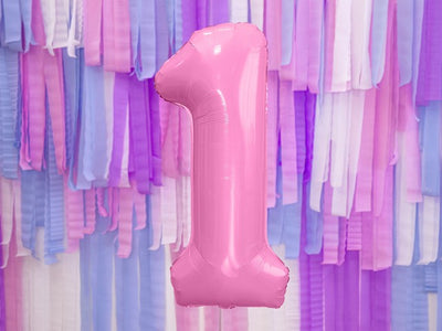 Balon folie cifra 1 Roz 86 cm