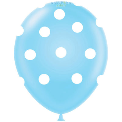 Baloane Latex 26cm Bleu cu Buline - G90DOTS.09