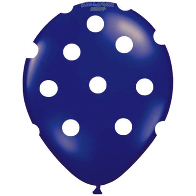 Baloane Latex 26cm BLEUMARIN cu Buline - G90DOTS.46