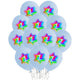 Set of 12 Latex Balloons 30cm Baby Blue Macaron Print Number 1
