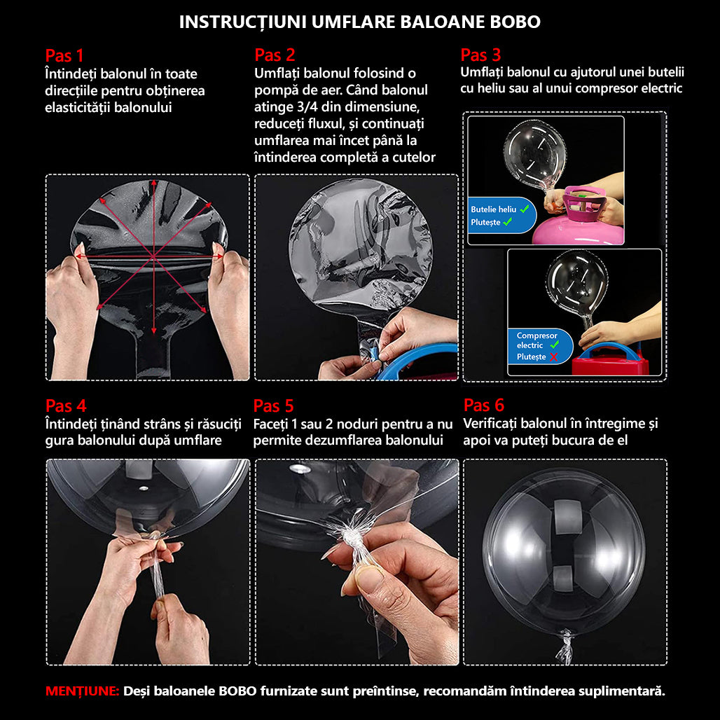Foil Balloon Sphere 4D Transparent 38 cm Grabo