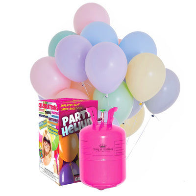 Helium tank and 20 Pastel Macaron balloons