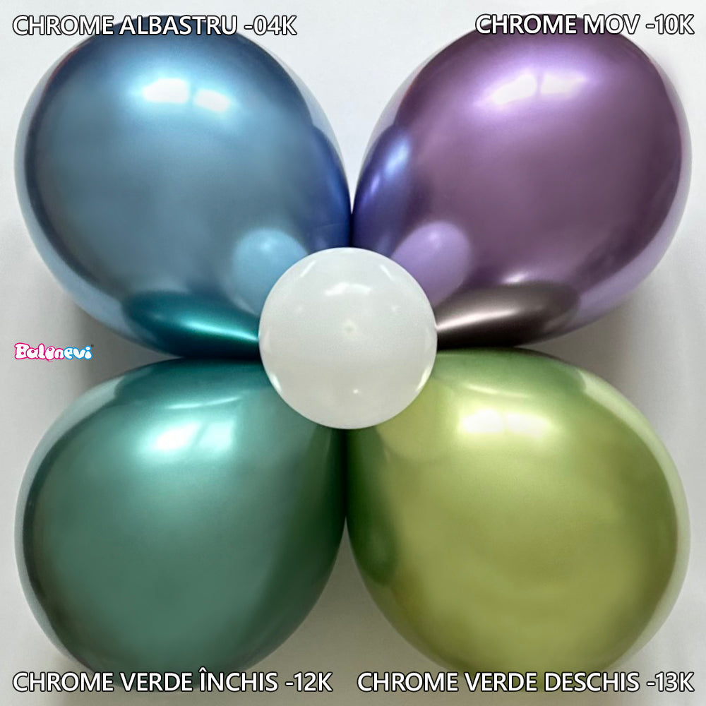 Balon Latex Jumbo 60cm Chrome Albastru -04K