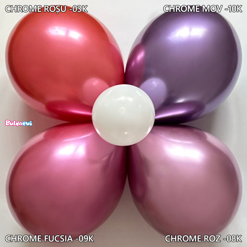 Balon Latex Jumbo 60cm Chrome Rosu -03K