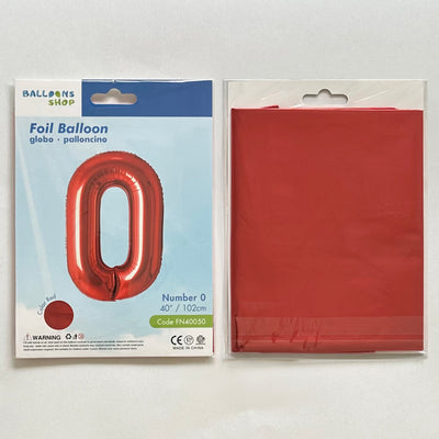 Balon Folie Cifra 0 Rosu 87cm