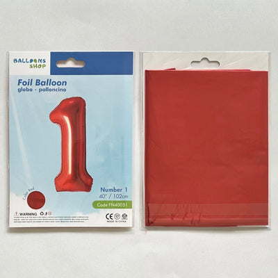 Red Foil Balloon Number 1, 87cm