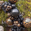Jumbo latex balloon 60cm Safari Cow - Black (Print - Gold)
