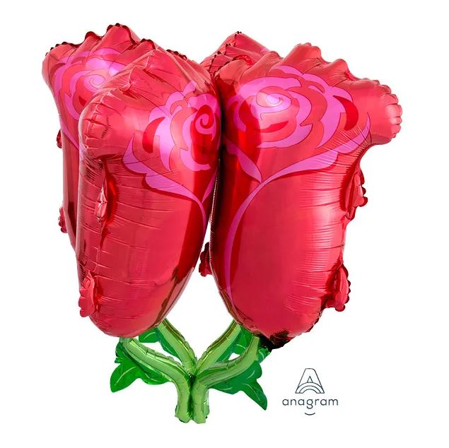 Red Roses Figure Foil Balloon 68x76cm AMS 34188