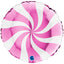 Round Lollipop White-Fuchsia Foil Balloon 46cm Grabo