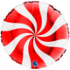 Balon Folie Rotund Acadea Alb-Rosu 46cm Grabo