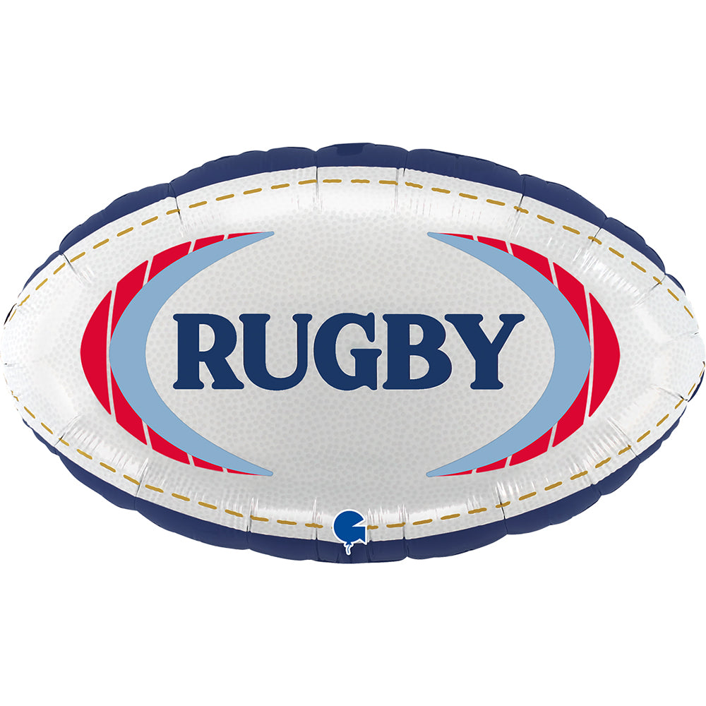 Foil Balloon Rugby Ball Figure Customizable 51cm
