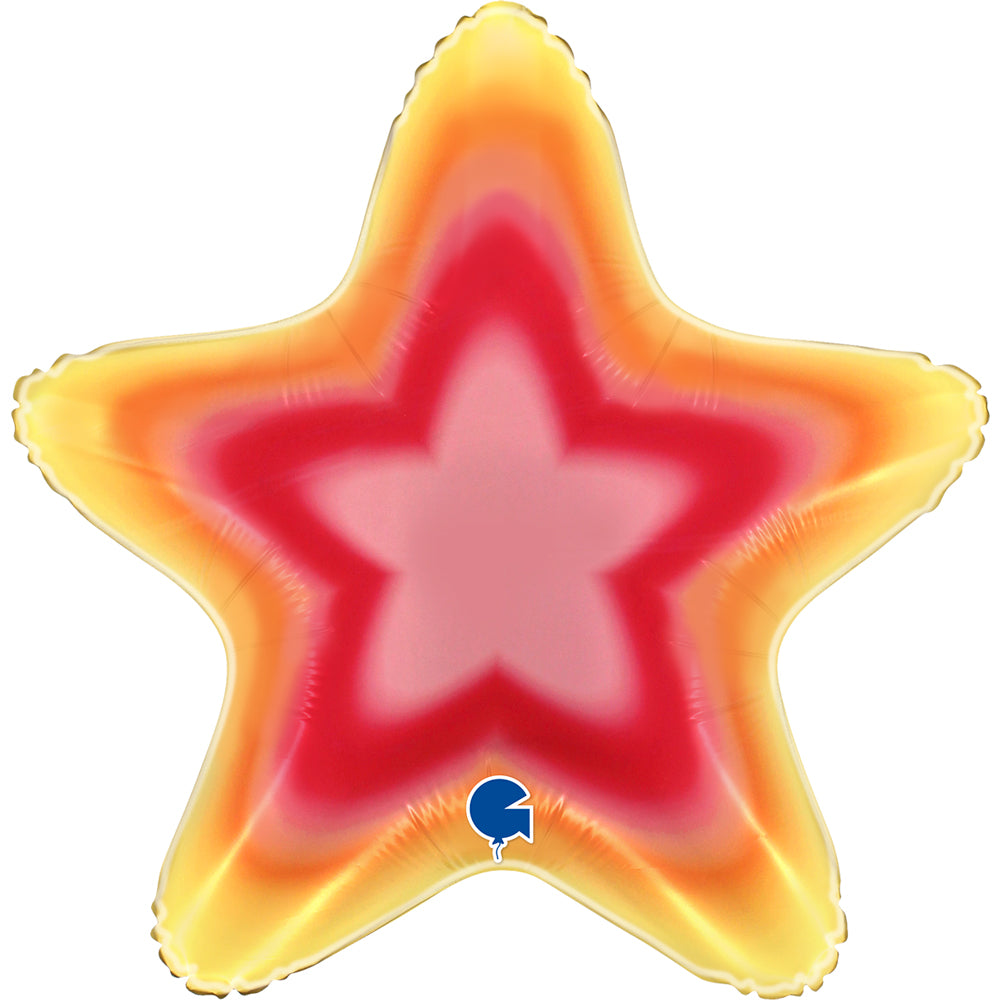 Foil Balloon Star Aura Pink Figurine 51cm