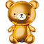 Foil Balloon Bear Figure AI Gold 74cm