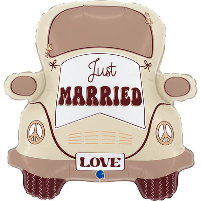 Foil Balloon Figurine Car Just Married 66cm