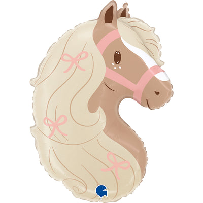 Foil Balloon Pony Head Figurine 58cm