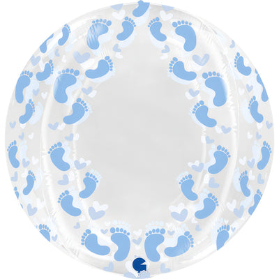 4D Sphere Foil Balloon with Blue Feet 48cm