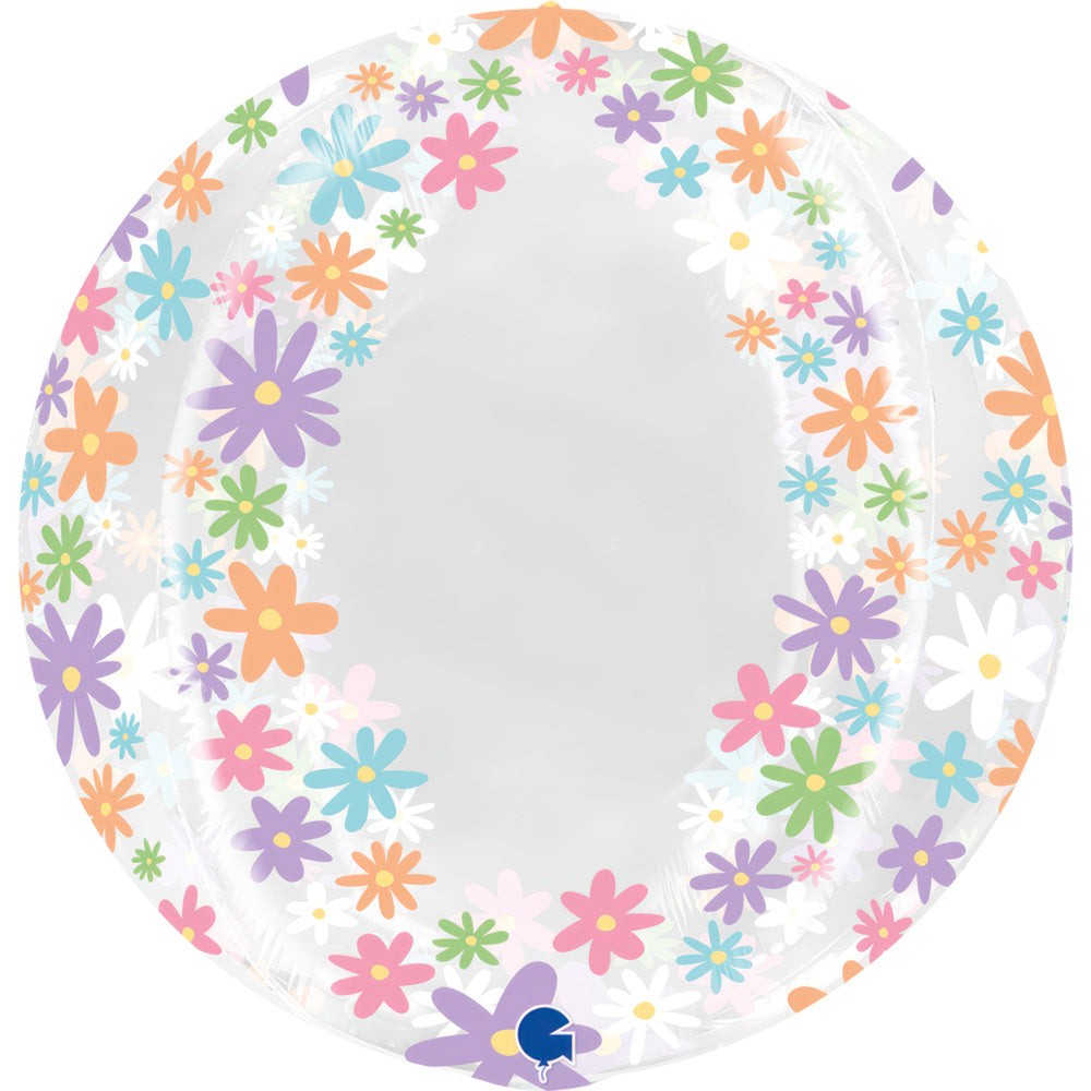 Balon Folie Sfera 4D Floricele Multicolore 48cm