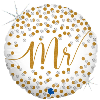 Balon Folie print confetti Mr 46 cm Grabo