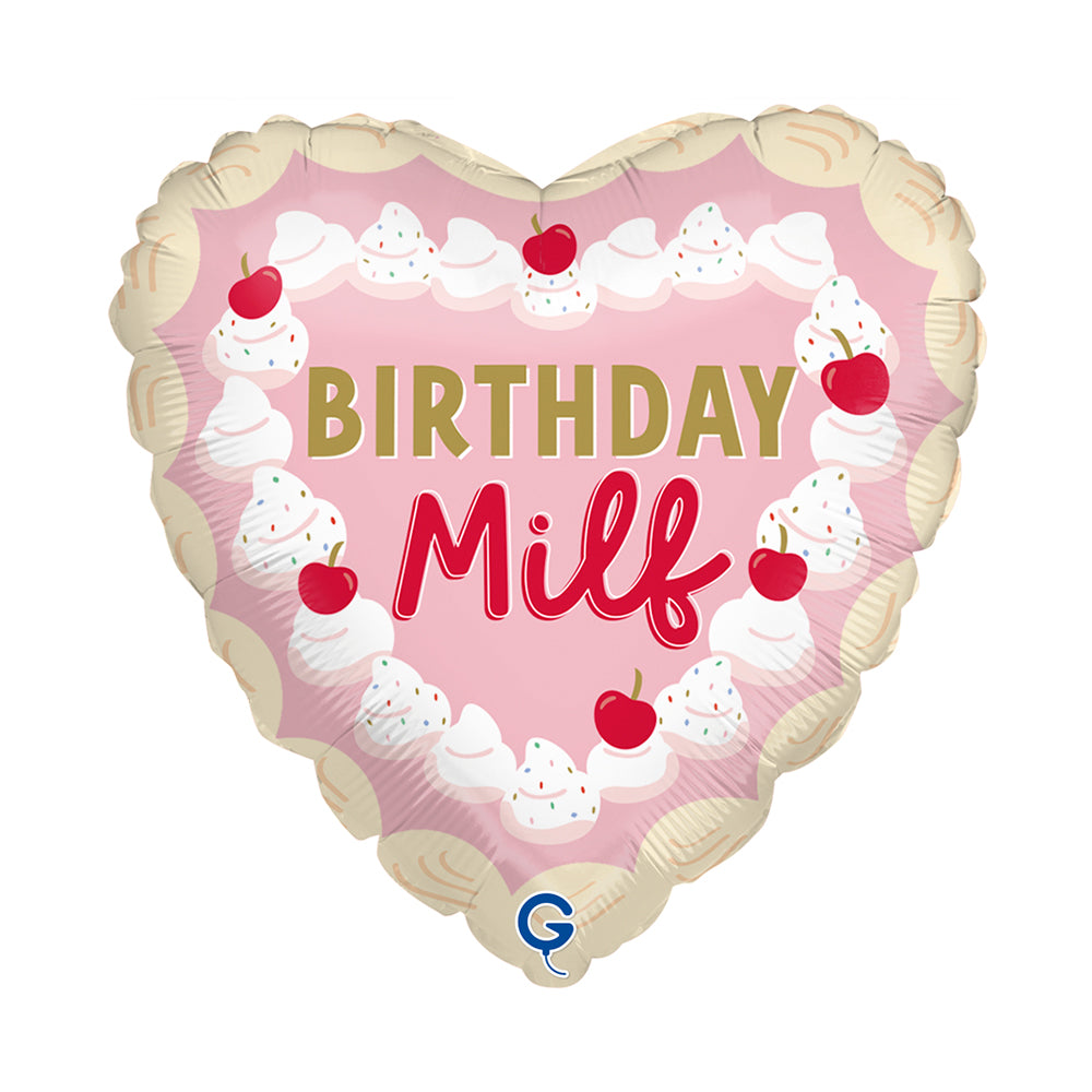 Balon Folie Inima Birthday Milf 46cm