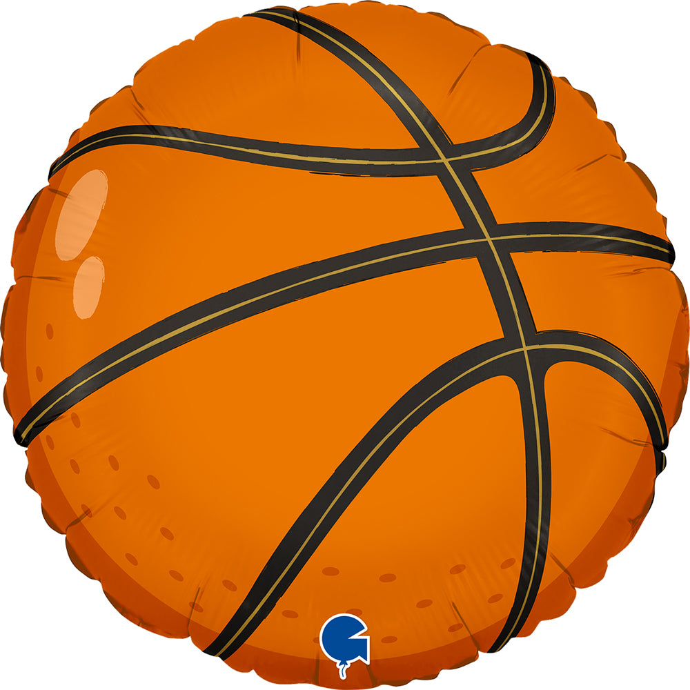 Round Foil Balloon Basketball 46cm