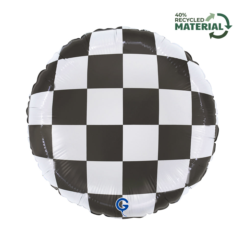 Balon Folie Rotund Checkerboard 46cm