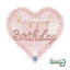 Balon Folie Inima Roz Happy Birthday 46cm