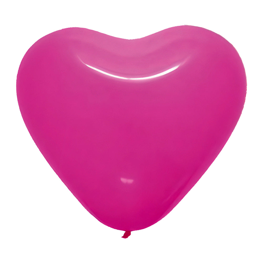 Fuchsia Heart Latex Balloons 25cm