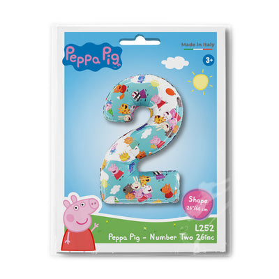Foil Balloon Number 2 Peppa Pig 66cm