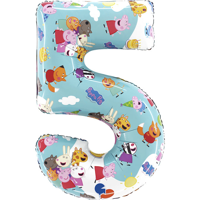 Foil Balloon Number 5 Peppa Pig 66cm