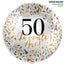 Balon Folie La multi ani! Cifra 50 Confetti Auriu 43cm