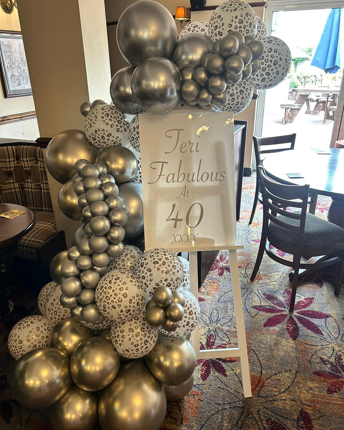 30cm Safari Leopard Latex Balloons - White Sand (Print: Black)