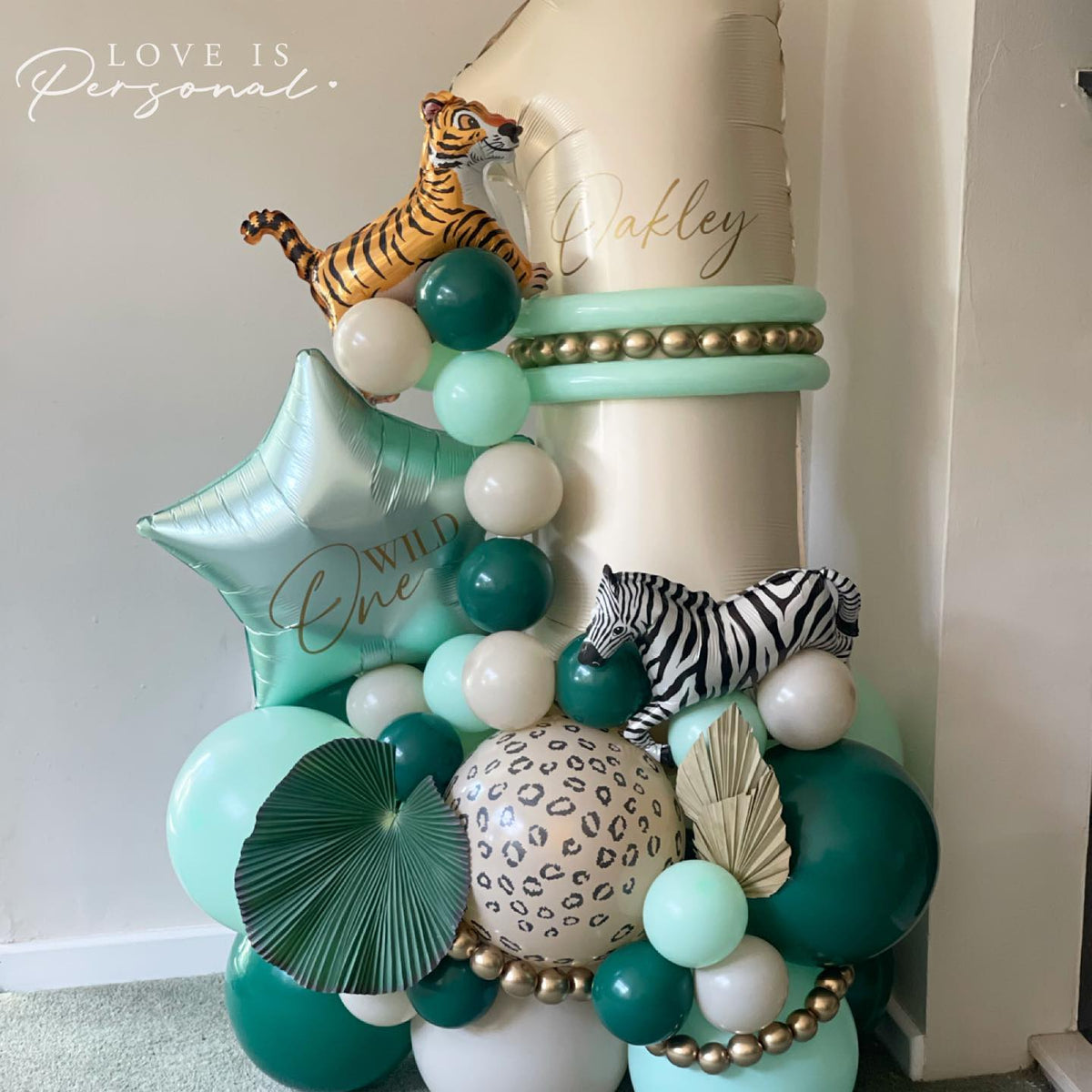30cm Safari Leopard Latex Balloons - White Sand (Print: Black)
